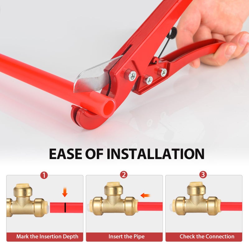 EFIELD (Pack of 2) EFIELD 1/2 Inch Tee Push-Fit Fitting to Connect Pex, Copper With Disconnect Clip, CPVC,(PF118-2PCS) - Image 5